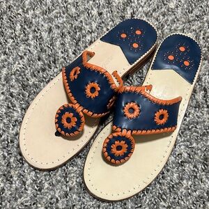 Jack Rogers Navy and Orange Sandals